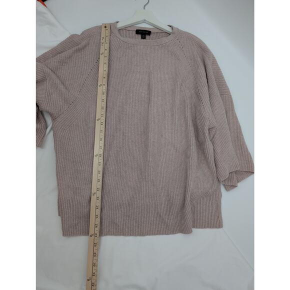 Ann Taylor Oversized XS S Cashmere Lagenlook Blush Short Sleeve Sweater Career - Picture 6 of 8